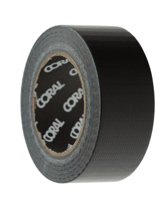 Coral 71370 Endurance Duct Tape Black High Strength Handy Mini roll Pocket Gaffer Cloth Tape 1 inch 10M roll