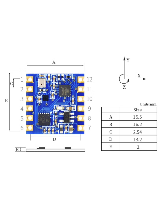 Serial Angle Sensor Module – 6-Axis / 10-Axis IMU (Accelerometer, Gyroscope, Attitude, Barometer)