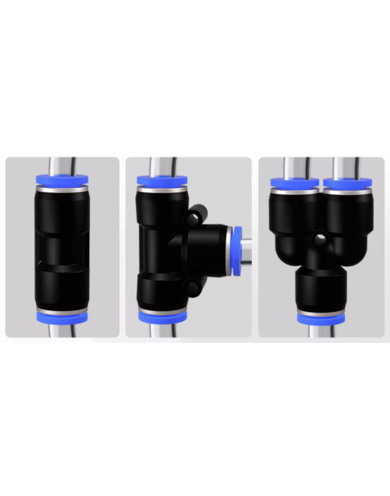 Pneumatic Quick Connector – PU Straight, PG Reducer, PE Tee, PEG High-Pressure Push-in Air Fittings (6/8/10 mm)