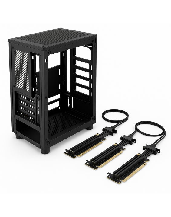 Tower GPU Chassis WS04A + PCIe 5.0 Riser Card ×4